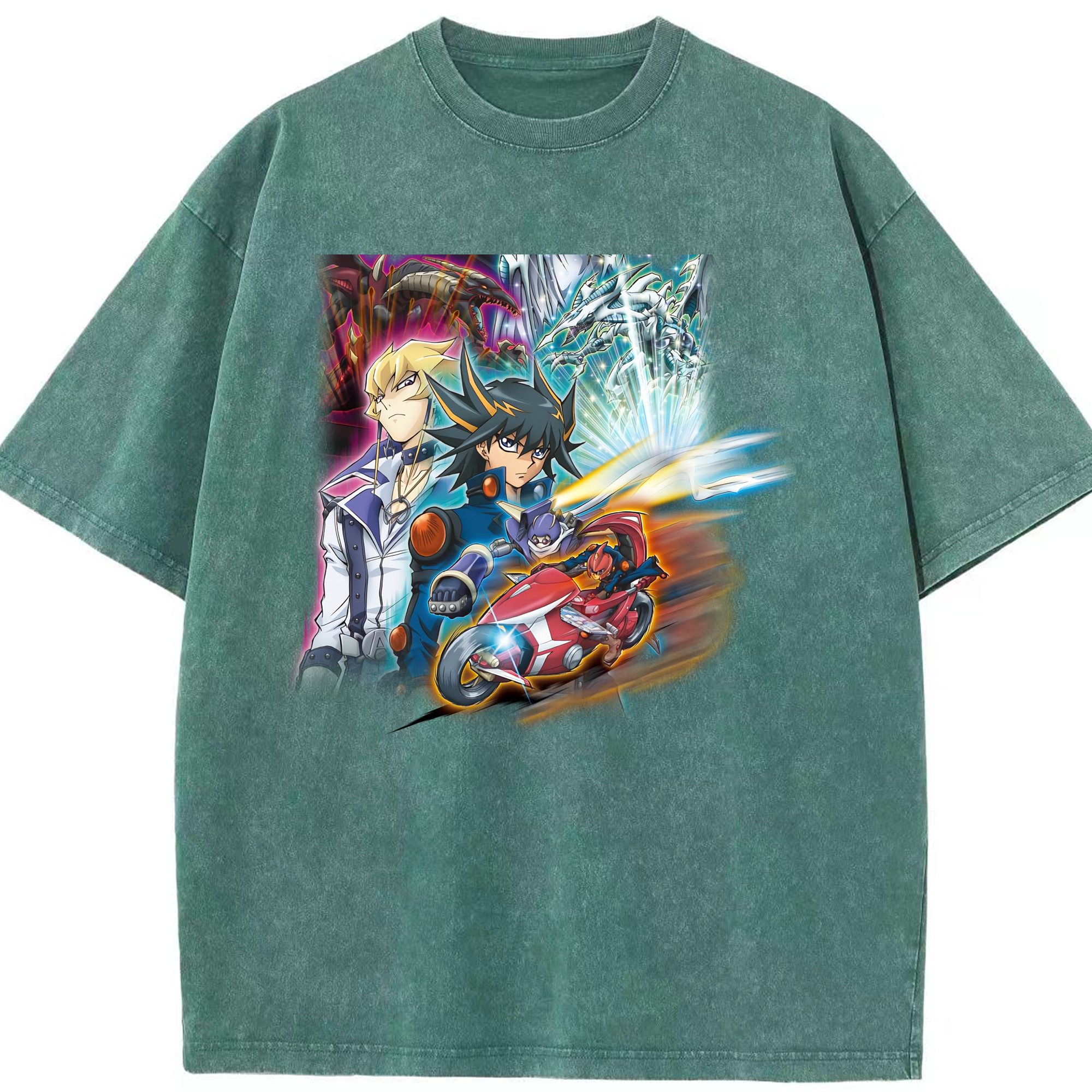 （画像用） 遊☆戯☆王 Yu-Gi-Oh! 綿100% ヴィンテージ風 半袖Tシャツ（フロントプリント）